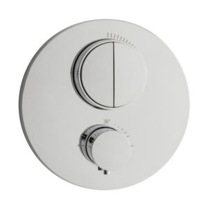 Herzbach Deep Push round final installation set 11.803050.1.01 concealed thermostat, for 2 consumers, chrome