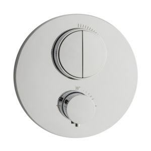 Herzbach Deep Push rond kit d&#39;installation finale 11.803050.1.01 thermostat encastré, pour 2 consommateurs, chromé