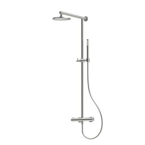 Colonne de douche Herzbach LIVING SPA RB 200 mm 11.988220.1.09 ronde, douchette à main en acier inoxydable