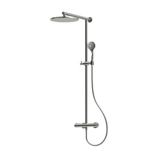 Herzbach LIVING SPA Duschsäule RB 300mm 11.988530.1.09 rund, Multihandbrause Edelstahl