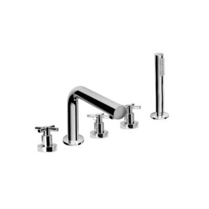 Herzbach Stilo five-hole bath mixer 14.952450.1.01 tiles / rim-mounted, chrome