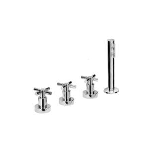 Herzbach Stilo Wannen-4-Loch-Armatur 14952450201 chrom, Fliesen/Wannenrandmontage