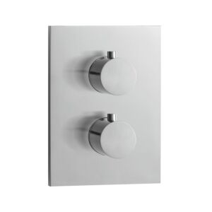 Herzbach Design iX set de montage final 17.503050.2.09 acier inoxydable brossé, thermostat de douche encastré carré