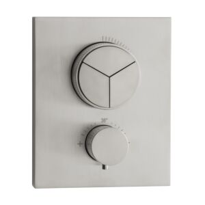 Herzbach Design iX Thermostat 17.803055.2.09 Edelstahl gebürstet, Unterputz, 160x130mm, für 3 Verbraucher