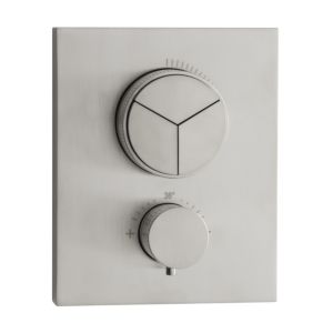 Thermostat Herzbach Design iX 17.803055.2.09 acier inoxydable brossé, encastré, 160x130mm, pour 3 consommateurs