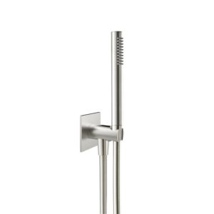 Herzbach Design iX tub set 17.914400.2.09 1250 mm, with shower connection bend, baton hand shower, brushed stainless steel