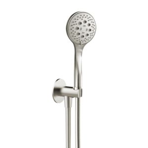 Set de baignoire Herzbach Design iX 17.914700.1.09 1600 mm, d= 70mm, avec coude de raccordement de douche, douchette, acier inoxydable brossé