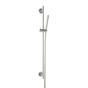 Ensemble de barre de douche Herzbach Design iX 17.922700.1.09 900 mm, rosace d= 70mm, avec douchette, acier inoxydable brossé