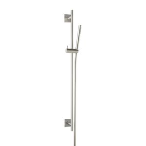 Herzbach Design iX Dusch-Wandstangenset 17.922700.2.09 900 mm, Rosette 70x70mm, mit Stabhandbrause, Edelstahl gebürstet