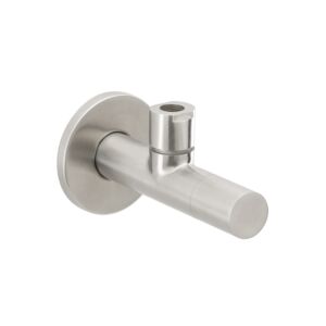 Herzbach Design iX Eckventil 17.954780.1.09 mit Rosette d= 55mm, Edelstahl gebürstet