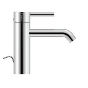 Herzbach DEEP basin mixer M-Size 130mm 18.023100.2.01 with pull-out waste set chrome