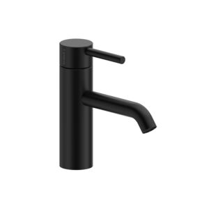 Herzbach DEEP BLACK basin mixer M-Size 130mm 18.023400.1.12 Low pressure without waste Black matt