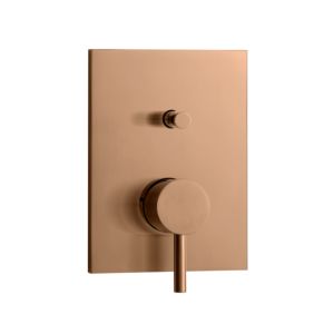 Mitigeur bain-douche Herzbach Design iX PVD 21.130305.2.39, acier cuivré, encastré, 180 x 130 mm