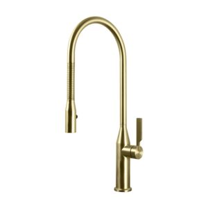 Herzbach Living single-lever sink mixer 21.136300.1.41 spiral spring spout, swivelling, brass steel