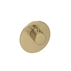 Herzbach Logic XL Fertigmontageset 21.500100.1.41 Brass Steel, für Einzel-Thermostat-Modul, d= 116mm