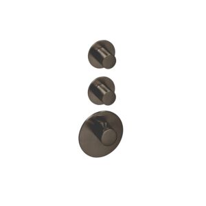 Herzbach Design iX PVD trim kit 21.522010. 2000 .40 Black Steel, for Universal thermostat module, round