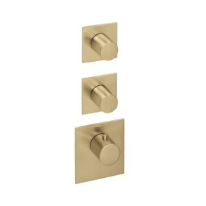 Herzbach Design iX PVD trim kit 21.522015. 2000 .41 Brass Steel, for Universal thermostat module, square