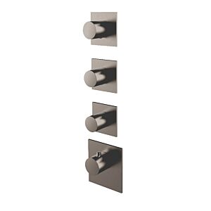 Herzbach Design iX PVD trim kit 21.523010. 2000 .40 Black Steel, for Universal thermostat module, square