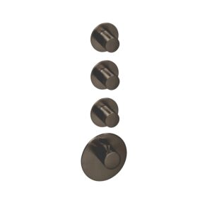 Herzbach Design iX PVD trim kit 21.523015. 2000 .40 Black Steel, for Universal thermostat module, round