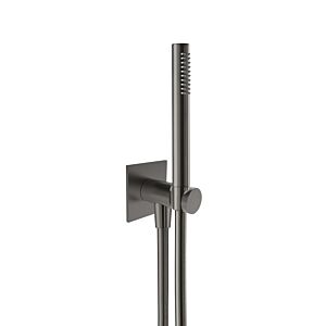 Herzbach Design iX PVD Wannenset 21.914400.2.40 Black Steel, integriertem Brauseanschlussbogen, Brauseschlauch 1.250mm