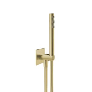 Herzbach Design iX PVD tub set 21.914400.2.41 Brass Steel, integrated shower 2000 elbow, shower hose match2 .250mm