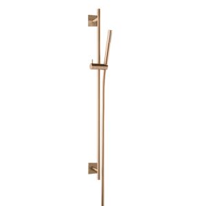 Herzbach Design iX PVD shower wall bar set 21.922700.2.39 Copper Steel, 900mm, with baton hand shower
