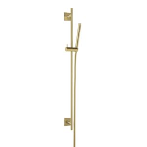 Herzbach Design iX PVD shower wall bar set 21.922700.2.41 Brass Steel, 900mm, with baton hand shower