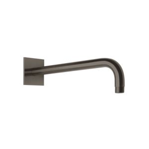 Herzbach Design iX PVD support mural 21.960350.2.40 Acier noir, pour douche pluie, 350mm, avec rosace 70x70mm
