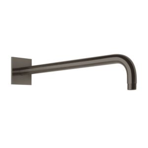 Herzbach Design iX PVD support mural 21.960450.2.40 Acier noir, pour douche pluie, 450mm, avec rosace 70x70mm