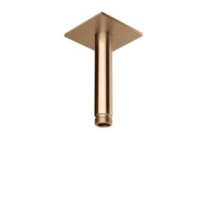 Herzbach Design iX PVD ceiling arm 21.964810.2.39 Copper Steel, for rain shower, 100mm, with rosette 70x70mm