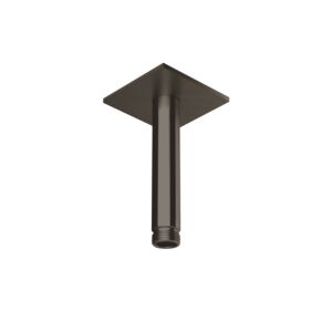 Herzbach Design iX PVD bras de plafond 21.964810.2.40 acier noir, de douche de pluie, 100mm, avec rosette 70x70mm
