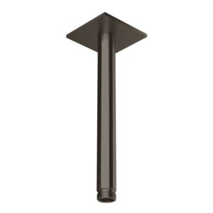 Herzbach Design iX PVD Deckenarm 21.964820.2.40 Black Steel, für Regenbrause, 200mm, mit Rosette 70x70mm
