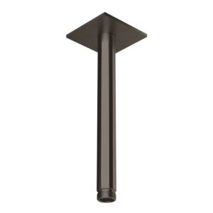 Herzbach Design iX PVD ceiling arm 21.964820.2.40 Black Steel, for rain shower, 200mm, with rosette 70x70mm