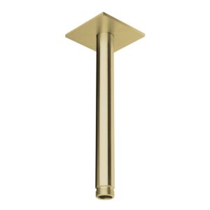 Herzbach Design iX PVD ceiling arm 21.964820.2.41 Brass Steel, for rain shower, 200mm, with rosette 70x70mm