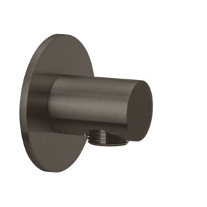 coude de raccordement de douche Herzbach Design iX PVD 2000 .40 Acier Noir, rosace d = 70mm