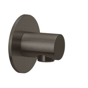 Herzbach Design iX PVD shower connection elbow 21.995100. 2000 .40 Black Steel, rosette d = 70mm