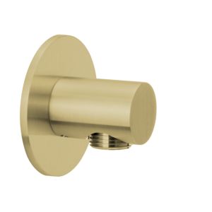 Herzbach Design iX PVD shower connection elbow 21.995100. 2000 .41 Brass Steel, rosette d = 70mm