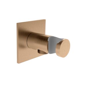 Herzbach Design iX PVD coude de raccordement douche 21.995200.2.39 Cuivre Acier, rosace 70x70mm, avec support conique
