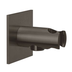 Herzbach Design iX PVD shower connection elbow 21.995200.2.40 Black Steel, rosette 70x70mm, with cone holder