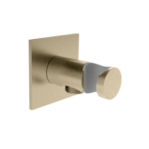 Herzbach Design iX PVD shower connection elbow 21.995200.2.41 Brass Steel, rosette 70x70mm, with cone holder