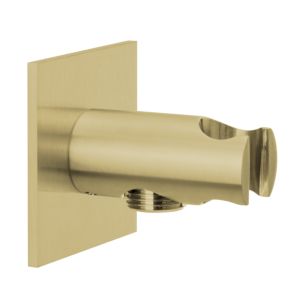 Herzbach Design iX PVD shower connection elbow 21.995200.2.41 Brass Steel, rosette 70x70mm, with cone holder