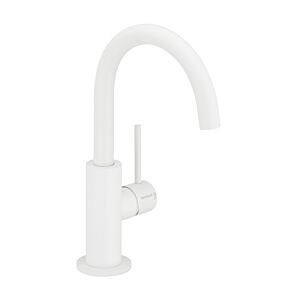 Herzbach Deep White mitigeur lavabo 23.203420.1.07 slim taille M, sans garniture de vidange , blanc mat