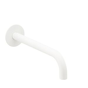 Bec mural Herzbach Deep White 23.451400.2.07 240 mm, 1/2&quot;, avec rosace murale d= 65mm, blanc mat