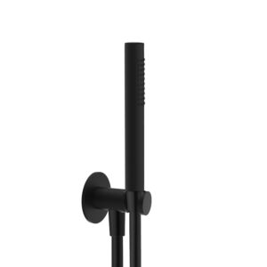 Herzbach Deep Black Brause-Wannenset 23.620222.2.12 schwarz matt, Stabhandbrause Messing