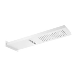 Douche de tête Herzbach Deep White 23.661600.2.07 539 x 165 mm, pour montage mural, blanc mat