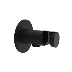 Herzbach Deep Black Anschlussbogen 23.685200.1.12 schwarz matt, mit Rosette 65mm, mit Konushalter