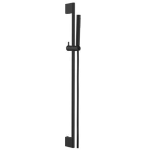 Herzbach Deep Black barres murales match0 23.690276. 2000 .12 avec douchette en laiton, noir mat, 900 mm