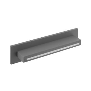 Bec mural en cascade Herzbach Deep Grey 23.697000.1.06 346x80mm, pour montage en surface sur le mur, gris mat