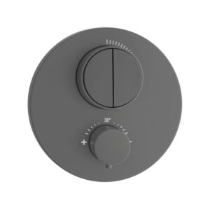 Kit de montage final Herzbach Deep Grey 23.803050.1.06 pour 2 consommateurs, thermostat encastré, gris mat