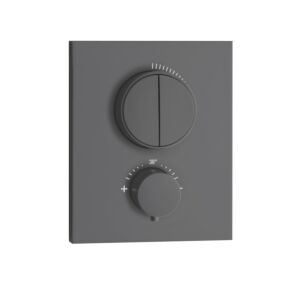 Herzbach Deep Gray final assembly set 23.803050.2.06 for 2 consumers, concealed thermostat, gray matt